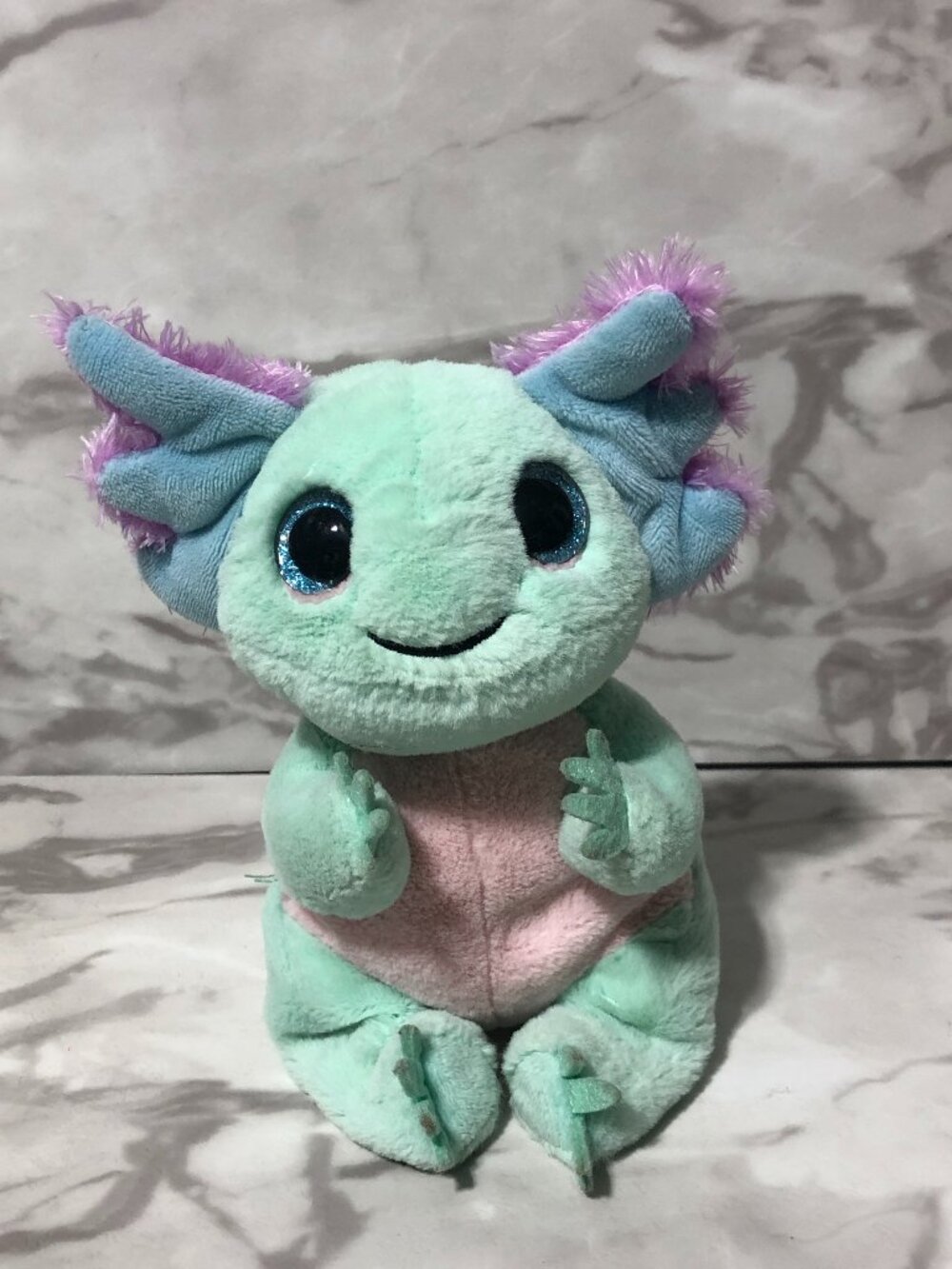 Ty Beanie Baby Bellies - ALEX the Pastel Axolotl 6 inch Stuffed Plush Toy NO TAG